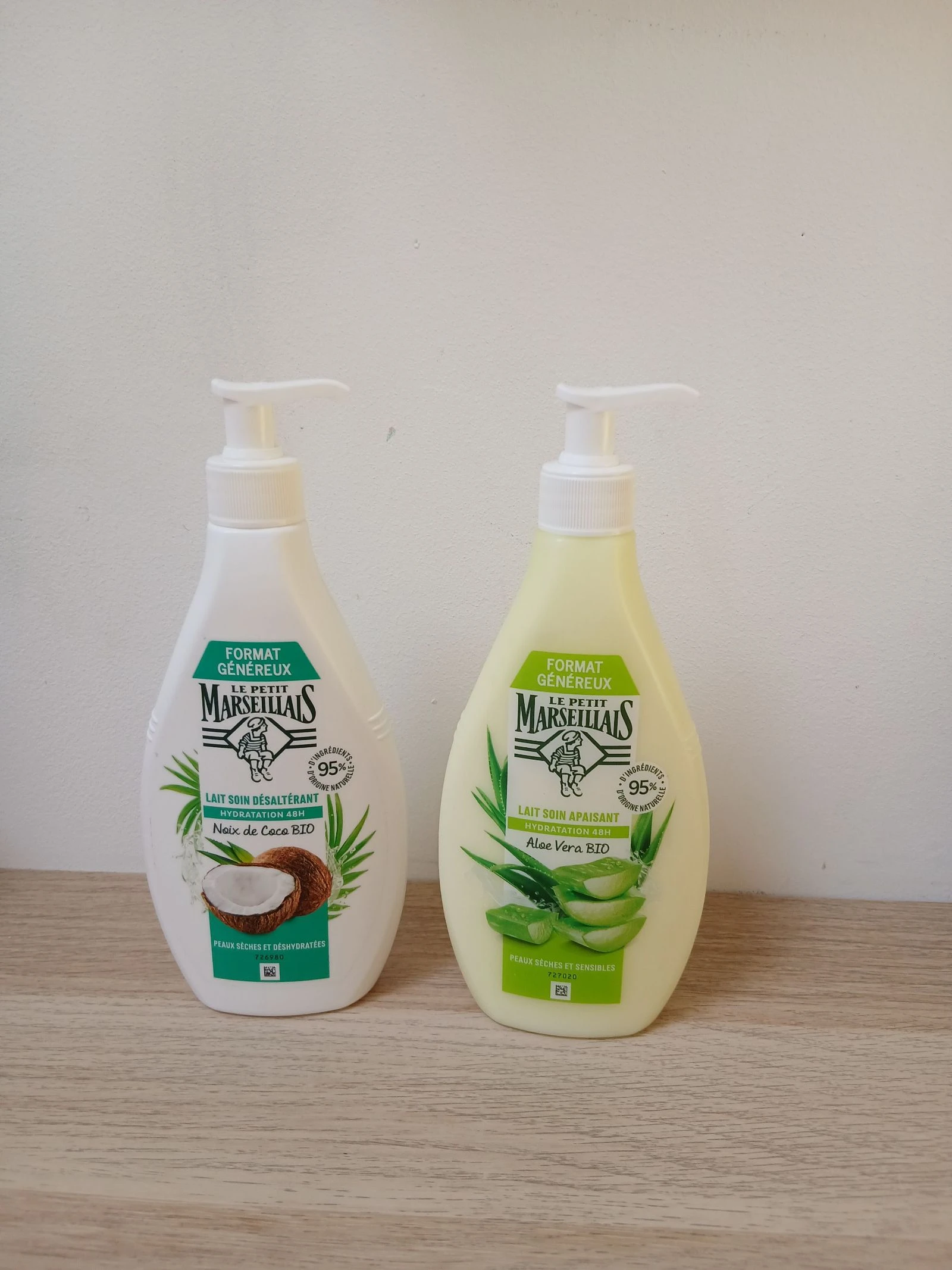 2 crèmes corps Le petit Marseillais neuves coco et aloès vera